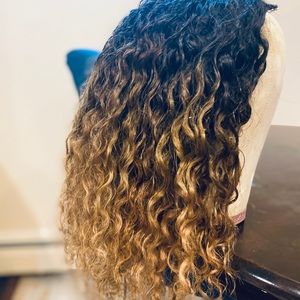 Mongolian Human Hair Ombré Upart Wig
